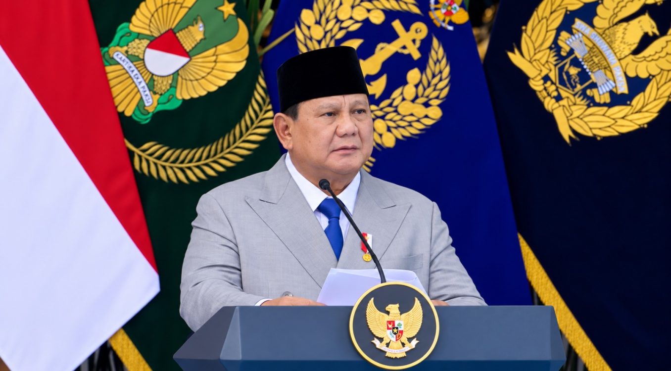 : Presiden Prabowo Subianto saat memimpin Upacara Peringatan Hari Ulang Tahun (HUT) ke-81 TNI di Jakarta, Senin (5/10/2026). (Tangkapan Layar BPMI Setpres)