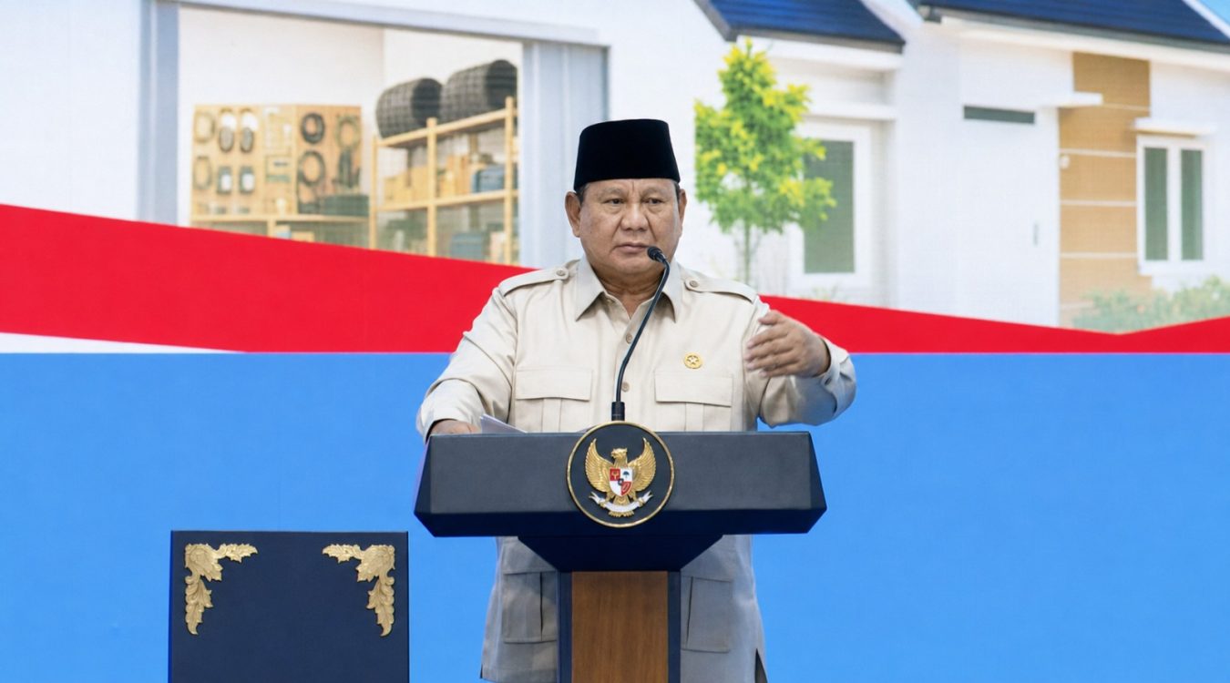 : Presiden Prabowo Subianto saat kegiatan Akad Massal 62.000 Unit KPR Rumah Subsidi dan KUR Perumahan senilai Rp880 miliar di Kabupaten Batang, Provinsi Jawa Tengah, pada Kamis (30/7/2026). Tangkapan Layar BPMI Setpres