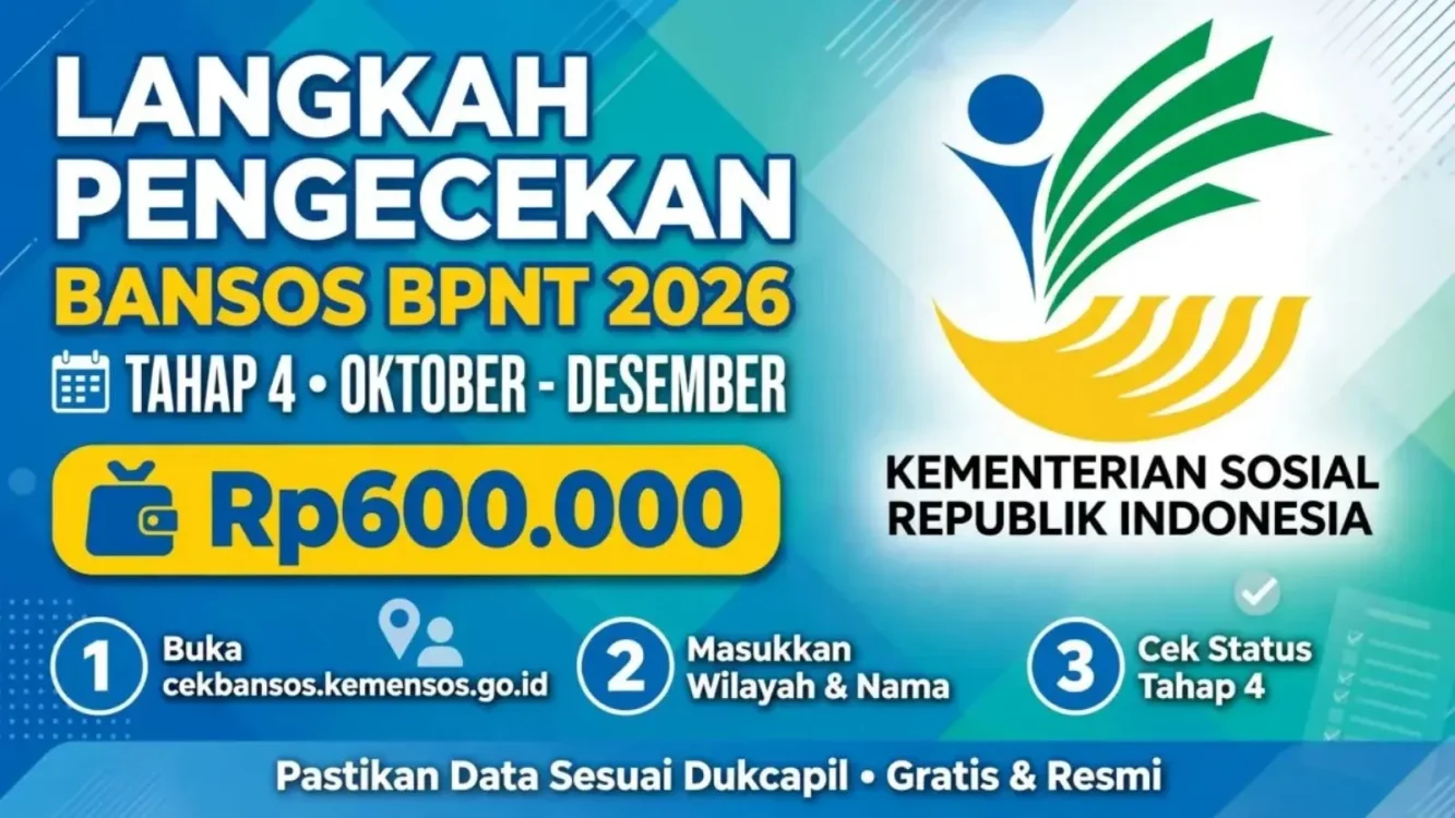 Cek bansos Kemensos Oktober 2026 lewat NIK KTP di situs resmi