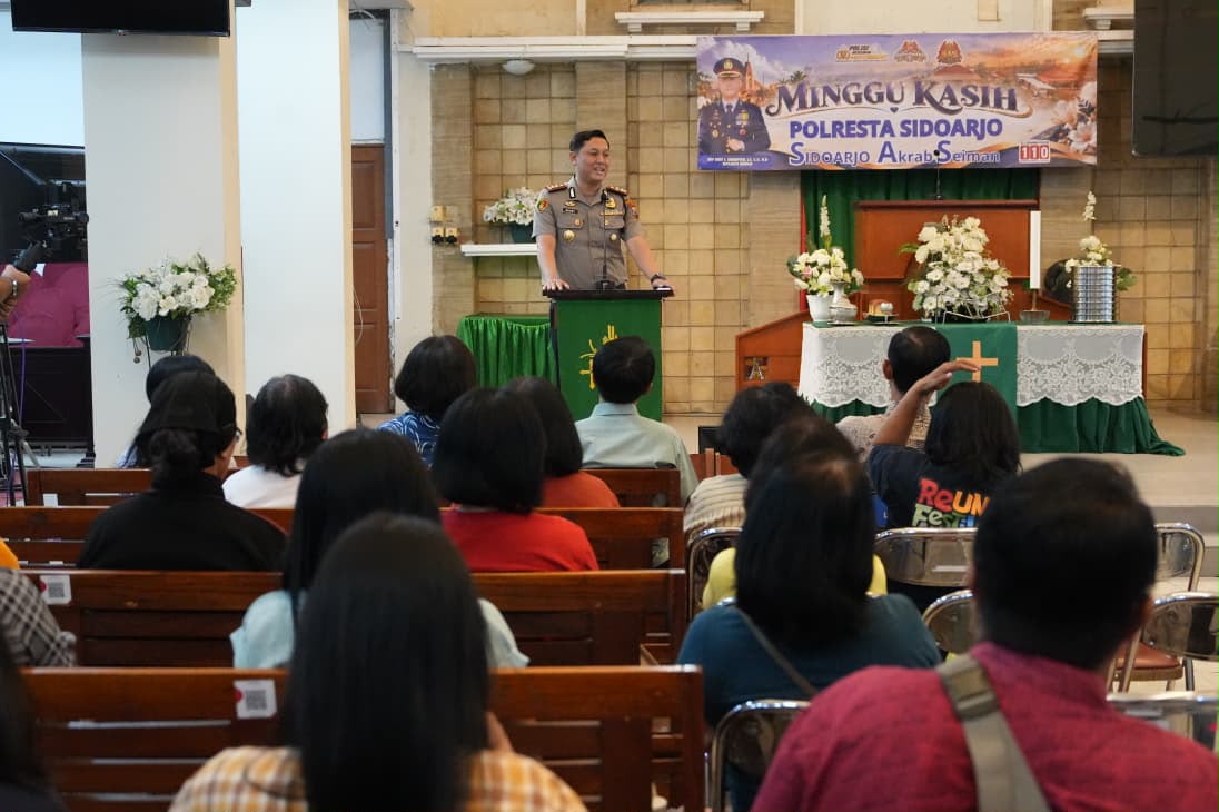 Kapolresta Sidoarjo Gelar Minggu Kasih Bersama Jemaat GKI, Perkuat Toleransi Antarumat Beragama