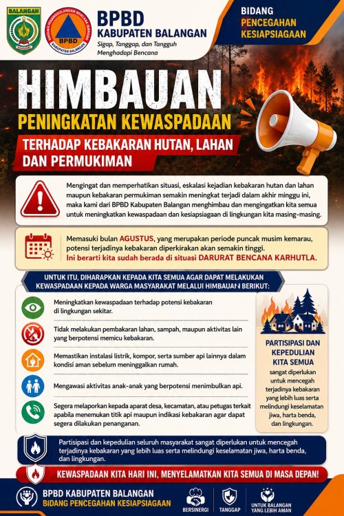 : Poster imbauan BPBD Balangan. - Foto: Mc.Balangan