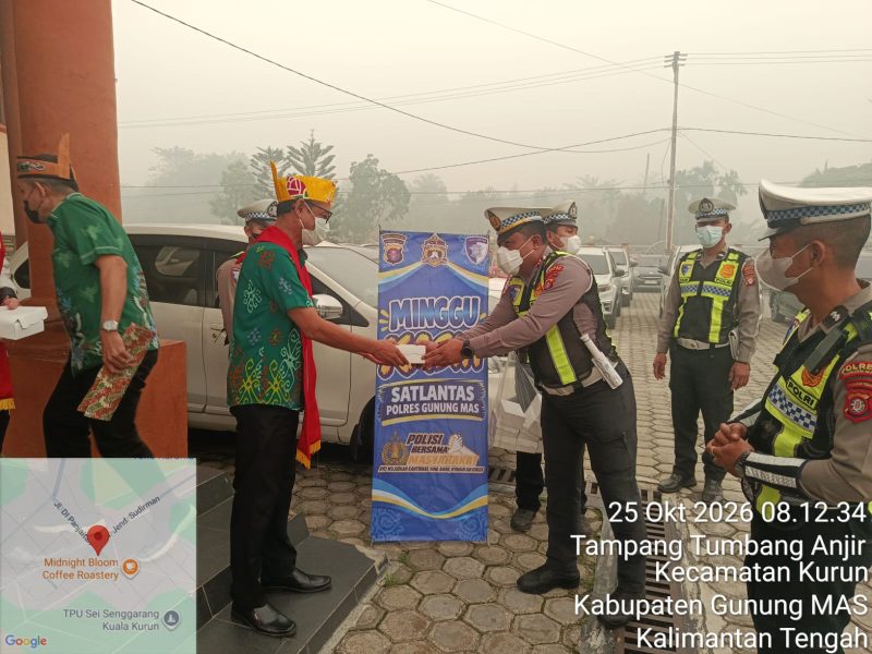 Minggu Kasih, Satlantas Polres Gunung Mas Ajak Warga Tertib Berlalu Lintas