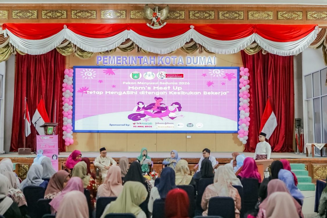 : Ketua TP PKK Kota Dumai, Leni Ramaini, menghadiri sekaligus membuka Pekan Menyusui Sedunia 2026 Mom’s Meet Up. (foto: MC Dumai)