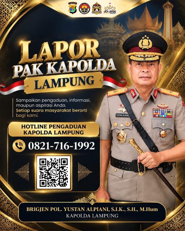 Polda Lampung Buka Hotline “Lapor Pak Kapolda”, Warga Bisa Sampaikan Aduan dan Aspirasi