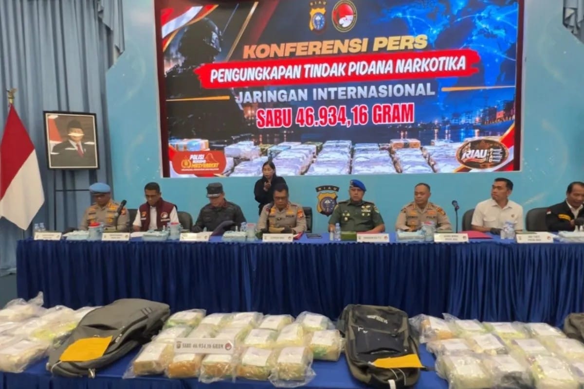 Polda Riau Sita 101 Kg Narkotika dan Tangkap 39 Tersangka