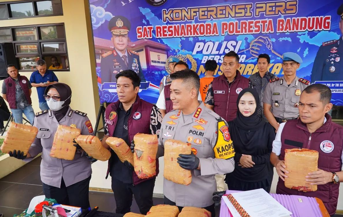 Polresta Bandung Bongkar Peredaran Narkotika Jenis Ganja yang Diduga Dikendalikan dari Lapas