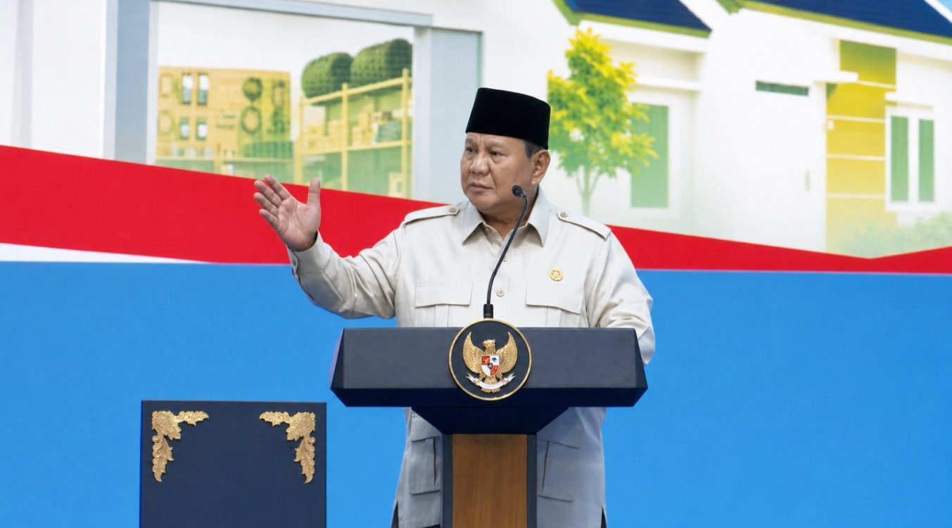 : – Presiden Prabowo Subianto saat kegiatan Akad Massal 62.000 Unit KPR Rumah Subsidi dan KUR Perumahan senilai Rp880 miliar di Kabupaten Batang, Provinsi Jawa Tengah, pada Kamis (30/7/2026). Tangkapan Layar Youtube BPMI Setpres