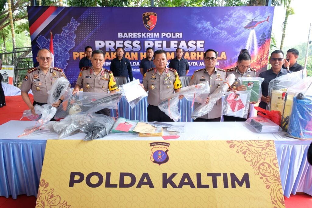 Press Release Penegakan Hukum Karhutla, Polda Kaltim Ungkap 37 Kasus dan 33 Tersangka