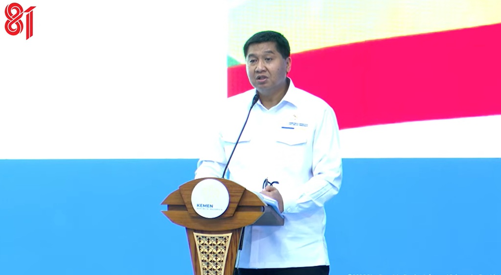 : Menteri Perumahan dan Kawasan Permukiman(Menteri PKP) Maruarar Sirait dalam acara Akad Massal 62.000 Unit KPR Rumah Subsidi dan KUR Perumahan Rp880 M, Kab. Batang. Jawa Tengah. (Foto: cuplikan layar YouTube BPMI Sekretariat) Presiden)