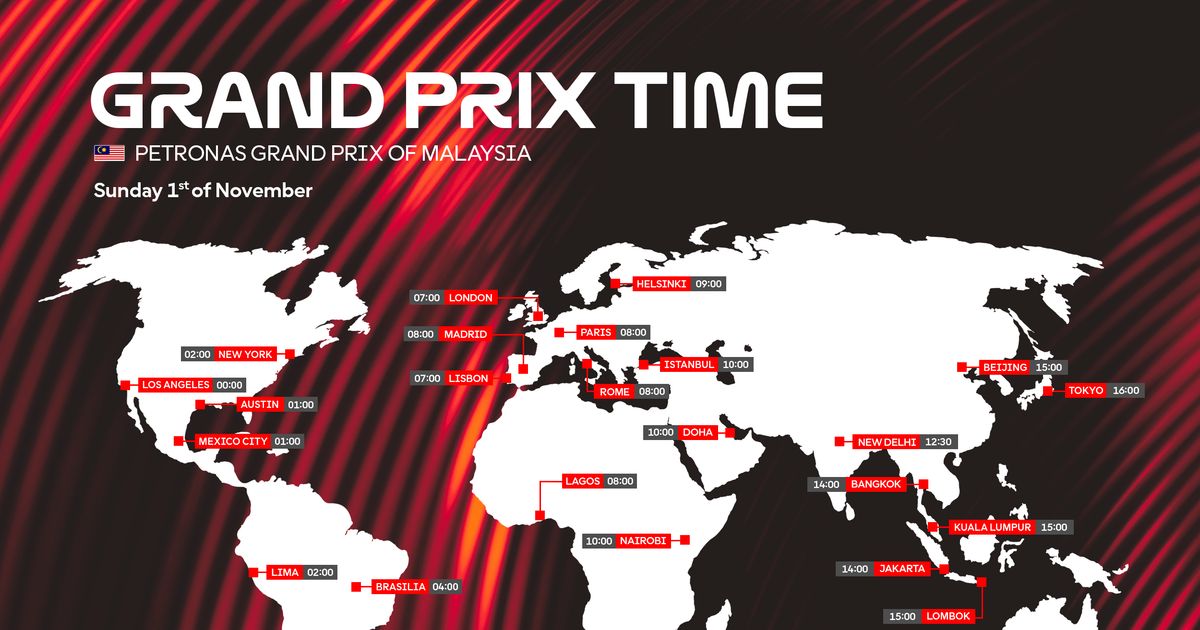 TIME SCHEDULE: Petronas Grand Prix of Malaysia