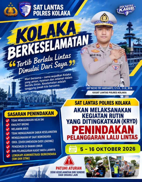 Tingkatkan Ketertiban Berlalu Lintas, Satlantas Polres Kolaka Gelar Operasi Ini