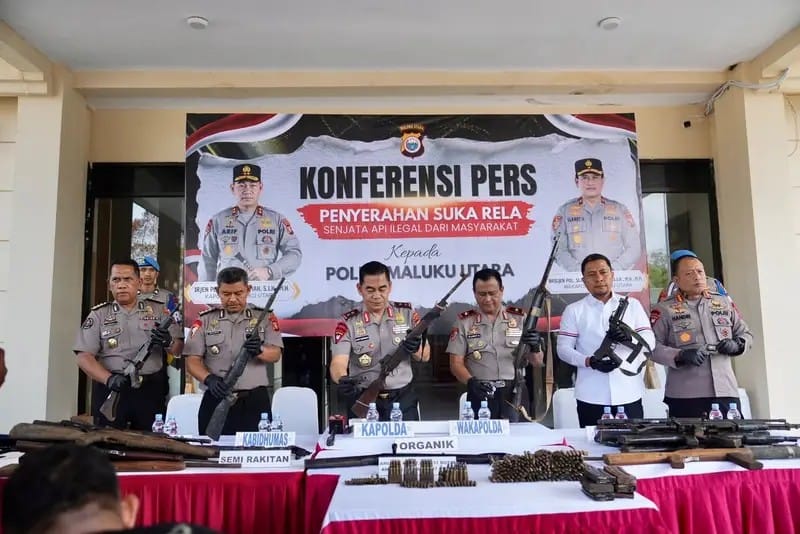 Warga Serahkan 32 Senjata Api Ilegal ke Polda Malut, Kesadaran Hukum Meningkat